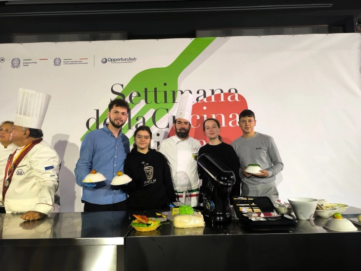 Средношколците - угостители од Кратово со пофалница на „Светската недела на италијанска кујна