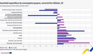 Растот на трошоците на домаќинствата во ЕУ лани речиси четири пати поголем отколку во 2023 