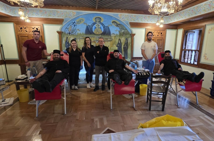 Во крводарителска акција во Бигорски манастир, прибрани 32 крвни единици