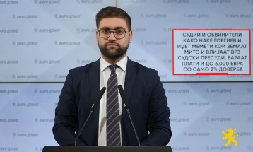 Манасиевски: Судии и обвинители како Наќе Ѓорѓиев и Иџет Мемети кои земаат мито и влијаат врз судски пресуди, бараат плати и до 6.000 евра со само 2% доверба