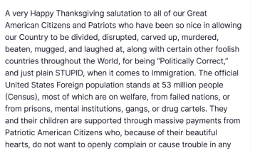 Трамп изјави дека сака трајно да ја запре миграцијата од посиромашните земји во САД