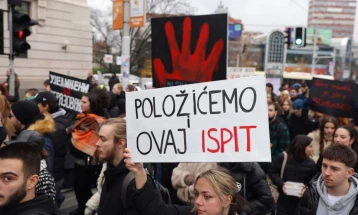 Студентите во блокада во Србија најавија голем протест на 28 декември