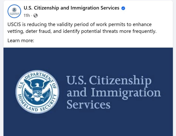 САД ја скратуваат важноста на работните дозволи за мигрантите на 18 месеци