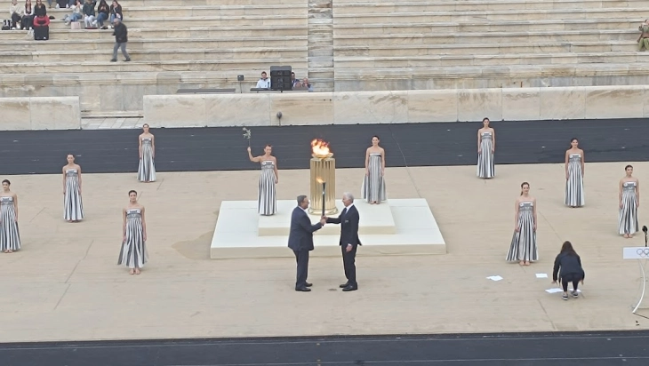 Milan/Cortina organizers receive Olympic Flame in Athens ceremony
