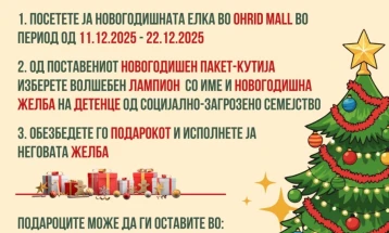 Охридскиот Црвен Крст и годинава ја организира новогодишната акција „Волшебна елка“