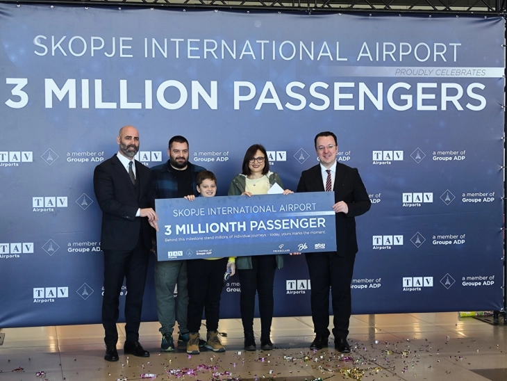 Скопскиот аеродром со три милиони патници во една година, до крајот на годинава се очекуваат 3,2 милиони (ДПЛ)