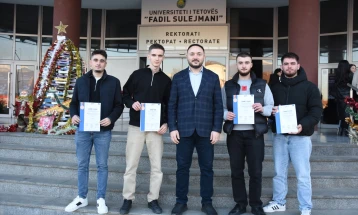 Studentët e Informatikës të Universitetit të Tetovës fitojnë vendin e parë në hakatonin kombëtar