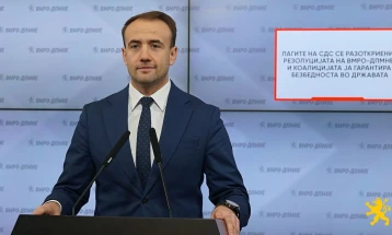 Стојаноски: Лагите на СДС се разоткриени, Резолуцијата на ВМРО-ДПМНЕ и коалицијата ја гарантира безбедноста во државата