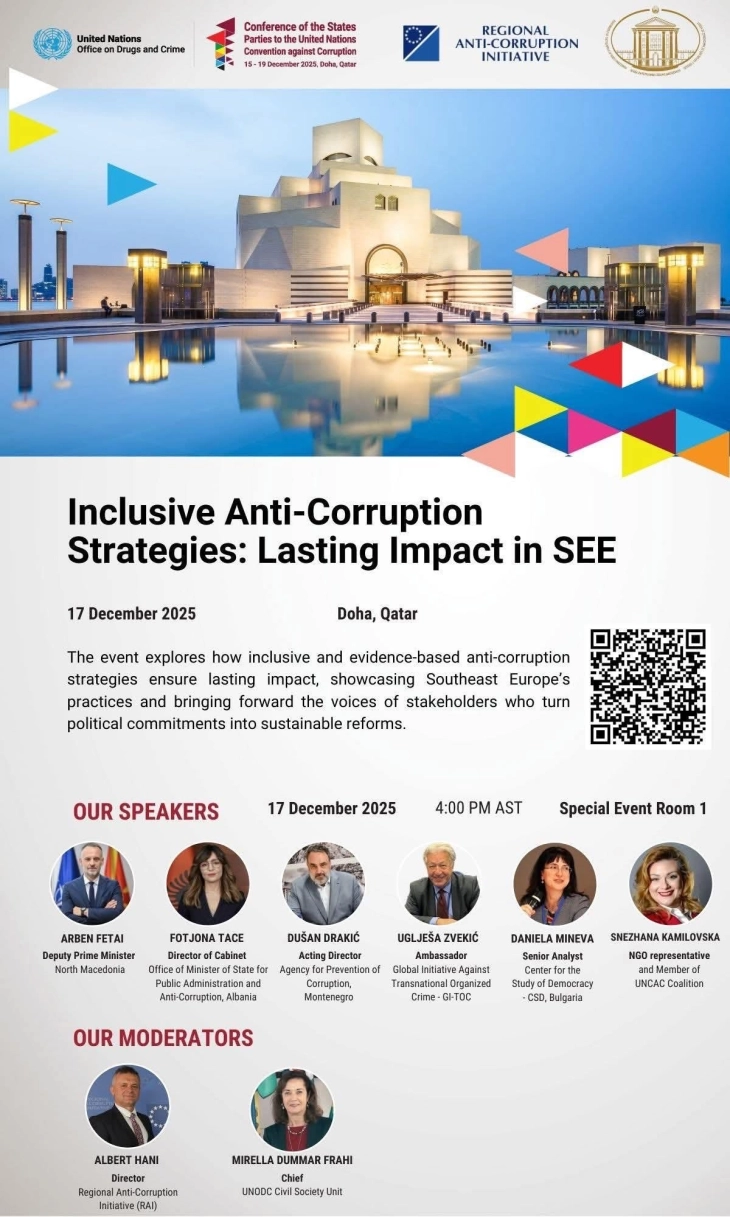 Fetai me përkushtim të fortë në luftën kundër korrupsionit, do të përfaqësojë vendin në CoSP11 në Doha