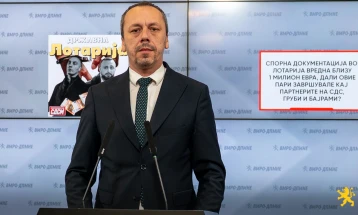 Петрушевски: Спорна документација во Лотарија вредна близу 1 милион евра, дали овие пари завршувале кај партнерите на СДС, Груби и Бајрами?