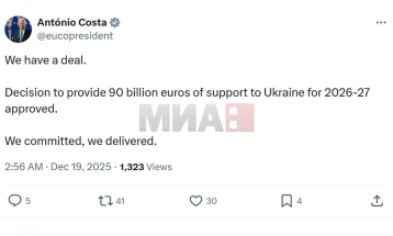 Лидерите на ЕУ постигнаа договор за финансирањето на Украина преку задолжување на блокот