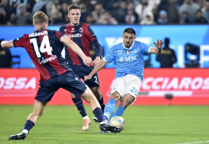 Neres scores twice as Napoli beat Bologna to win Italian Super Cup