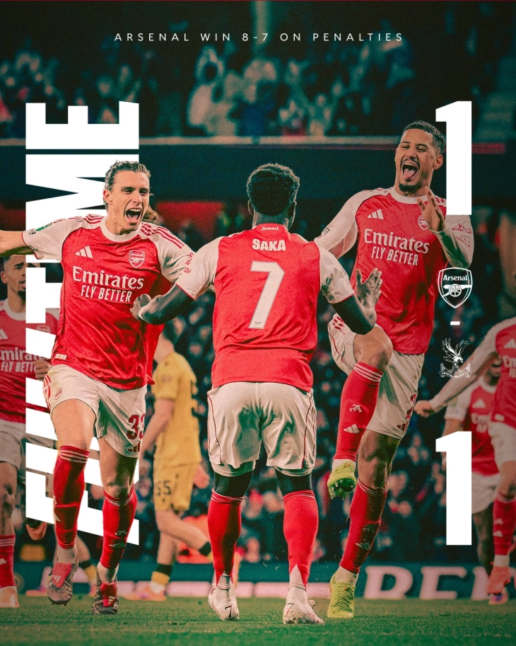 Arsenal into Carabao Cup semi-finals after marathon shoot-out win