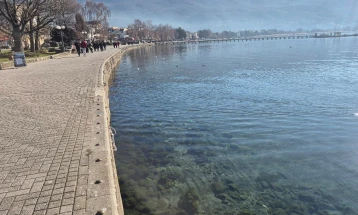 Нивото на водата на Охридското Езеро над просекот за овој период