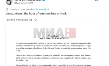 Maçado e përshëndeti ndërhyrjen e ShBA-së në Venezuelë