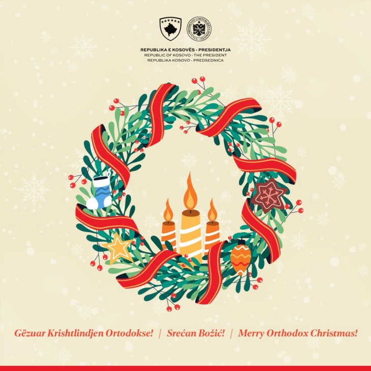 Urim i presidentes Osmani për Krishtlindjen ortodokse