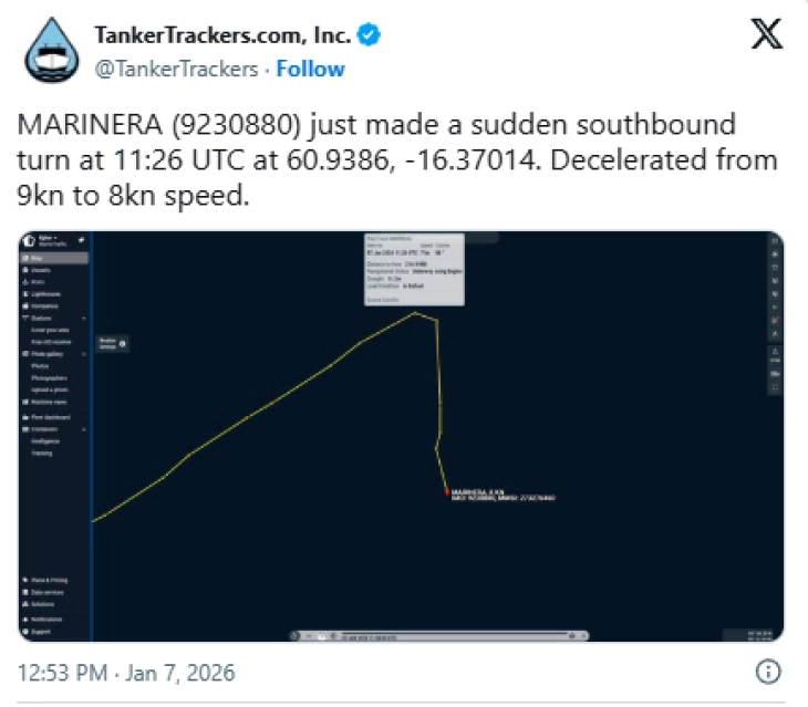 Russian oil tanker reportedly escapes US control off Venezuelan coast