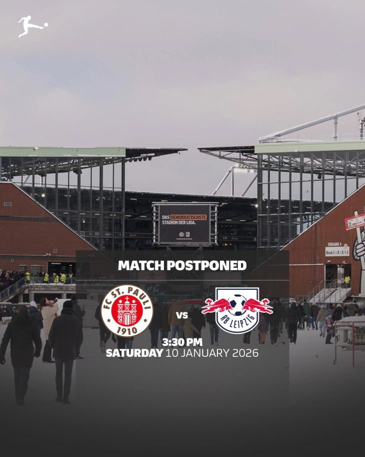 Натпреварот Сент Паули – Лајпциг одложен поради снег, неизвесни уште два дуели