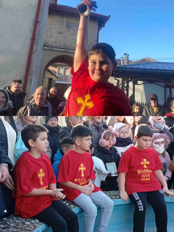 Во Дебар по крстот скокаа три дечиња, најсреќен Дамјан Стефановски