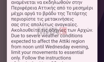Невреме во Грција – затворени училишта, пораки со предупредувања и забрана за пловидба