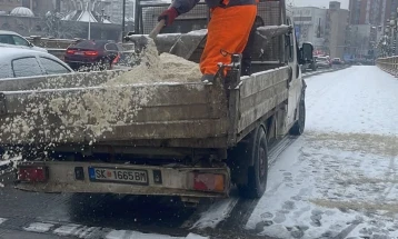 ЈП Комунална хигиена - Скопје реализира активности за расчистување на снегот во сите скопски општини