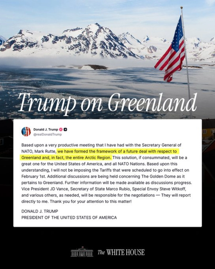 Трамп: Нема да воведам царини поради Гренланд