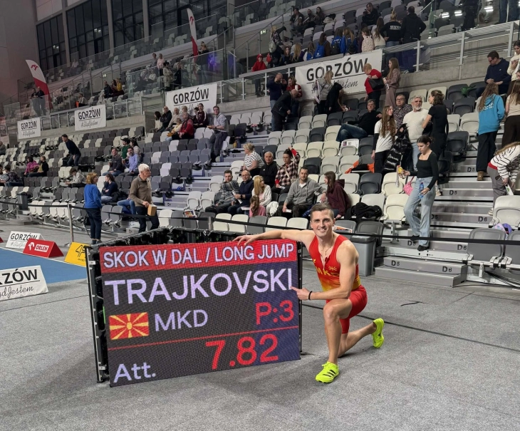 Трајковски е во одлична форма – скок од 7.82 метри во сала