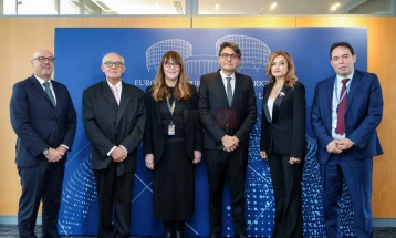 Gjykatësit kushtetues Kadriu dhe Vasiq-Bozaxhieva në takim me kryetarin e Presidentin e GJEDNJ-së, Matijas Gijomar