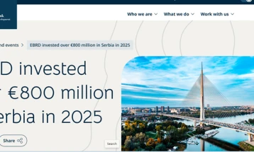 Во 2025 година ЕБОР инвестирала повеќе од 800 милиони евра во Србија