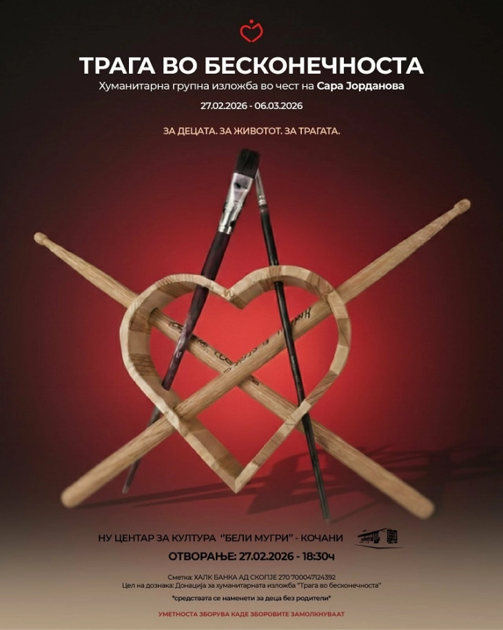 „Трага во бесконечноста“, хуманитарна групна изложба во чест на Сара Јорданова