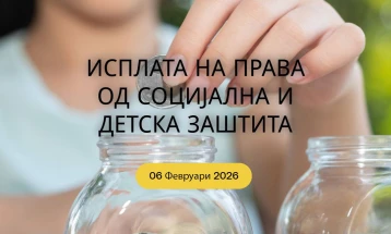 Во тек е исплата на правата од социјална и детска заштита за јануари 2026