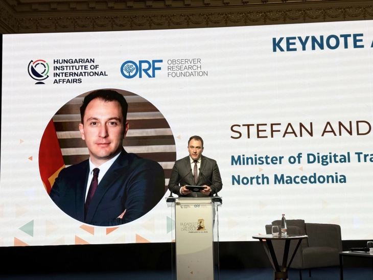 Андоновски на Глобален дијалог во Будимпешта 2026: Стратешката соработка е клуч за градење отпорни системи во дигиталниот свет