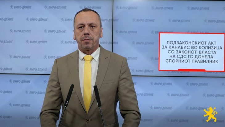 Петрушевски: Подзаконскиот акт за канабис во колизија со законот, власта на СДС го донела спорниот правилник