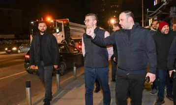 Ѓорѓиевски на ФБ: Со премиерот Мицкоски вчеравечер извршивме увид во градежните активности на булеварот „Македонија“