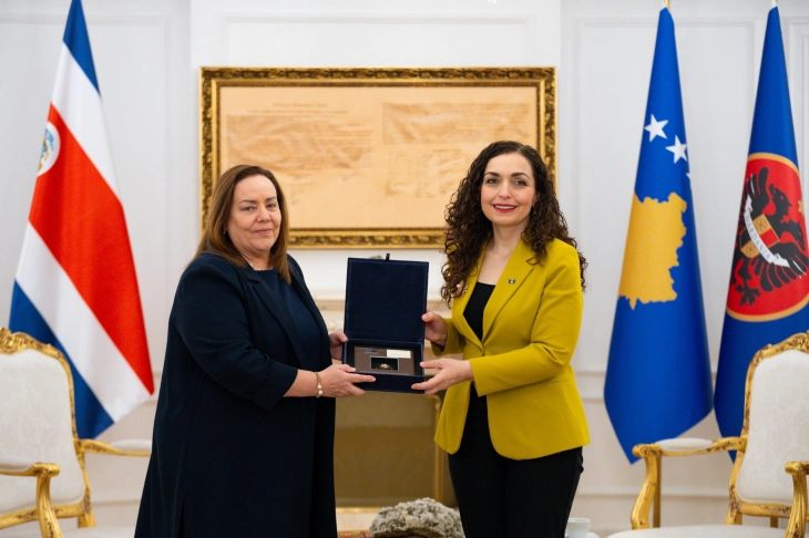 Osmani pranoi letrat kredenciale të ambasadores së re të Kosta Rikës në Kosovë, Sauma Uribe