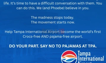 Аеродром Тампа: Објавата за забрана на носење пижами во терминалот беше шега