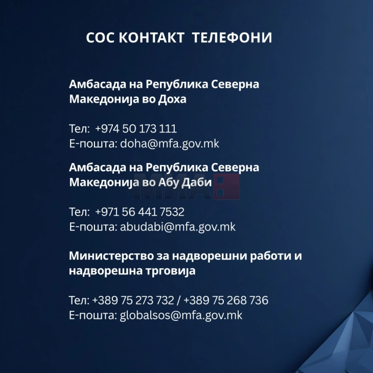 Qeveria: Qytetarët e Maqedonisë së Veriut t'i ndjekin informacionet dhe t'i kontaktojnë ambasadat për ndihmë