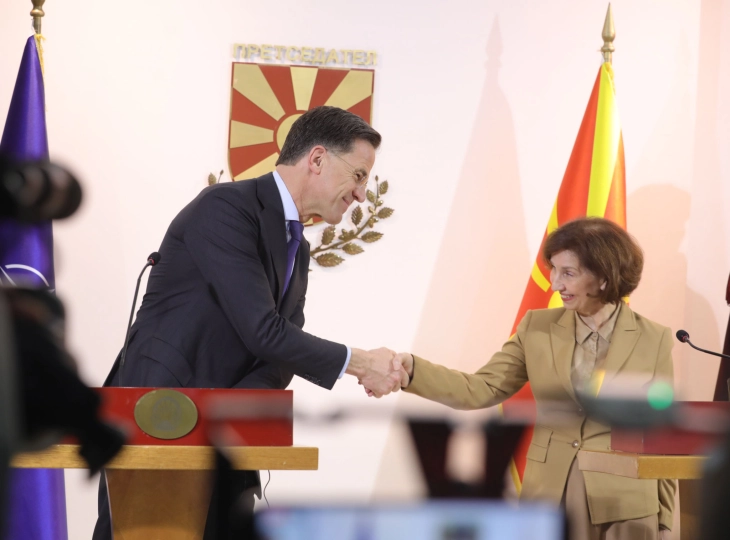 Siljanovska-Davkova – Rutte: North Macedonia plays crucial role in safeguarding Western Balkan security