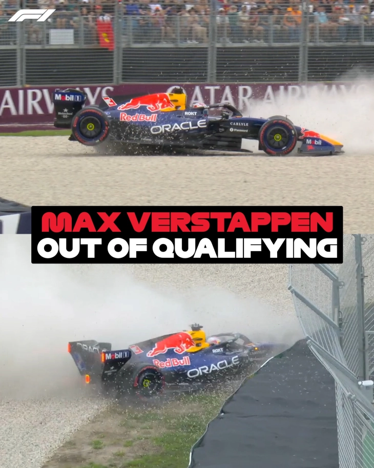 Max Verstappen crashes out on his first qualifying lap in Melbourne