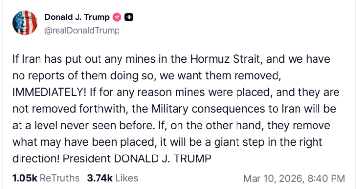 Иран наводно поставил мини во Ормускиот Теснец, Трамп бара веднаш да се отстранат