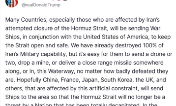Трамп:  Многу земји ќе испратат бродови во Ормускиот Теснец