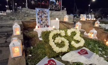 Shtip honors nightclub fire victims, memorial cornerstone laid