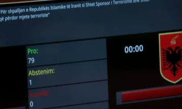 Албанскиот парламент усвои резолуција со која Иран се прогласува за спонзор на тероризмот