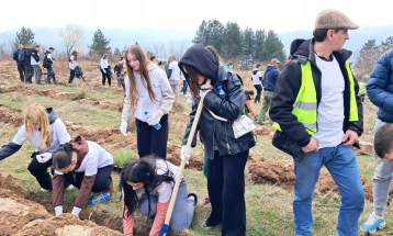 Акција за пошумување во атарот на дебарското село Татар Елевци
