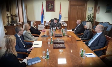 Kryetari i Gjykatës kushtetuese Kostadinovski në takim me kolegun e tij serb Petrov