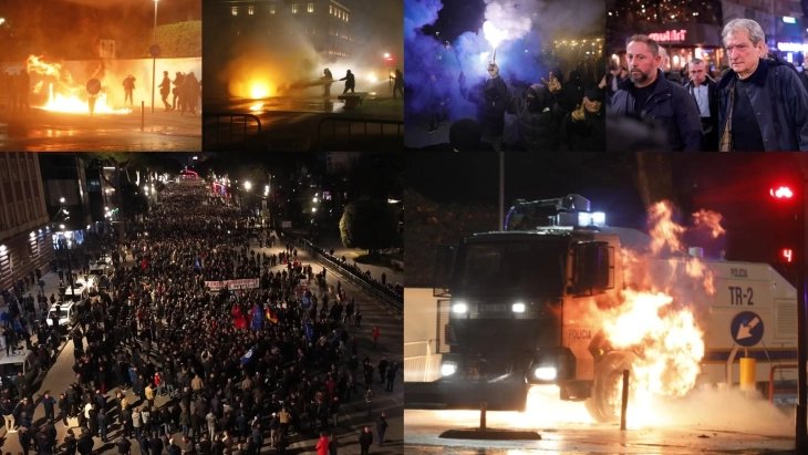 Në protestën në Tiranë janë lënduar gjashtë persona, 14 janë arrestuar