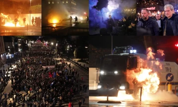 Në protestën në Tiranë janë lënduar gjashtë persona, 14 janë arrestuar