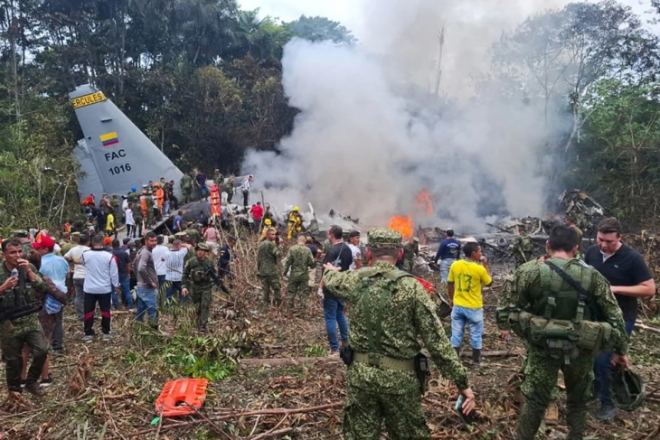 Chief of defence says 66 killed in Colombian military plane crash