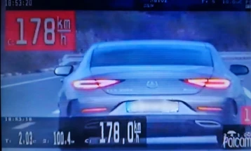 Санкциониран возач, се движел со брзина од 178 километри на час