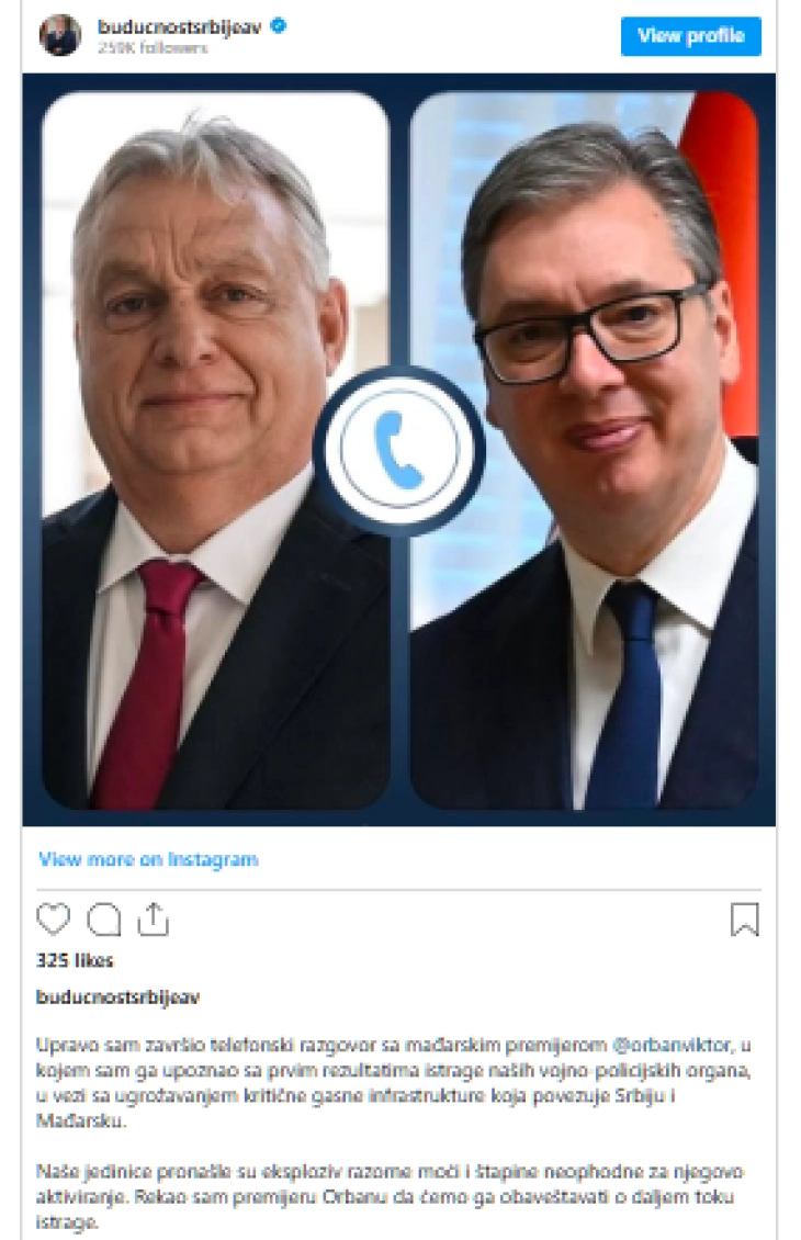 Explosives found on gas pipeline in Serbia that leads to Hungary